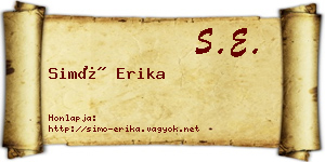Simó Erika névjegykártya